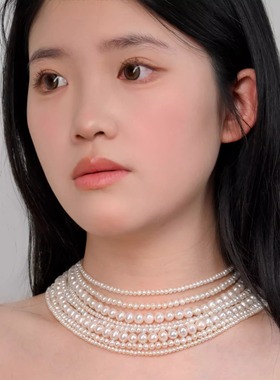 淡水珍珠项链时尚轻奢年会晚宴