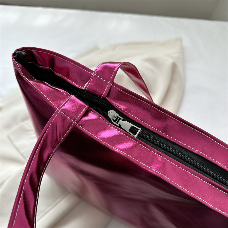 镭射包包糖果色大包女手提袋大学生上课外出通勤托特包时尚购物袋 - 图1