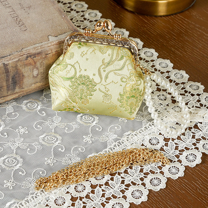 锦洛提花织锦珍珠手提小零钱包  国风旗袍汉服古风链条单肩包现货,淘宝优惠券,粉丝福利购,淘宝优惠卷