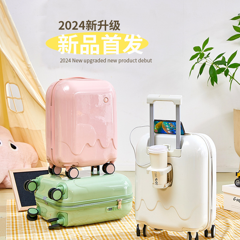 冰激凌行李箱女新款20小型登机箱卡通28寸静音拉杆箱免托运旅行箱 - 图0