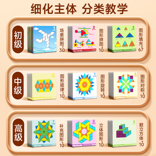 磁力七巧板磁性几何拼图积木3到6岁小学生专用益智力开发儿童玩具
