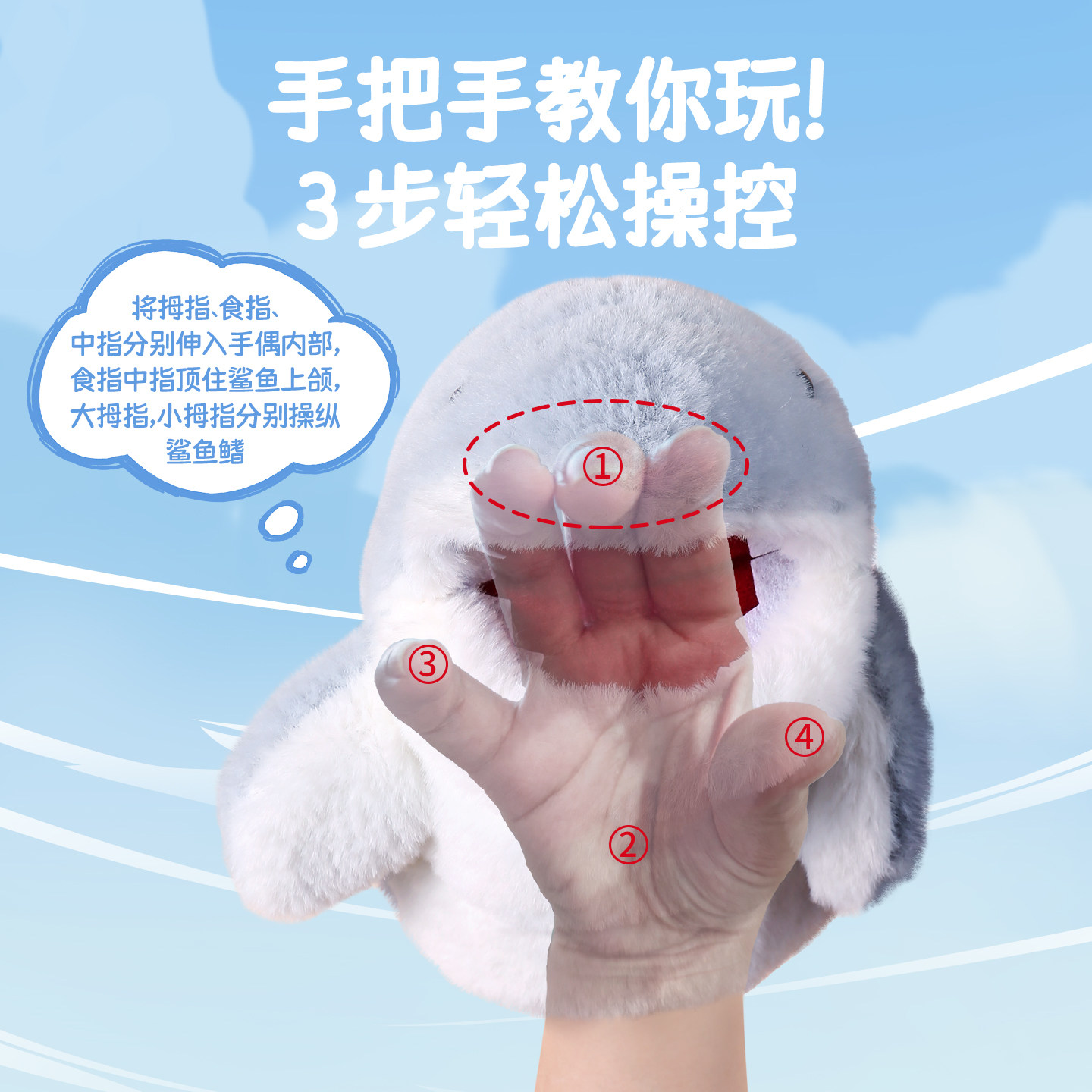 鲨鱼小手偶毛绒手套儿童搞怪公仔保暖玩偶玩具网红男女孩生日礼物,淘宝优惠券,粉丝福利购,淘宝优惠卷