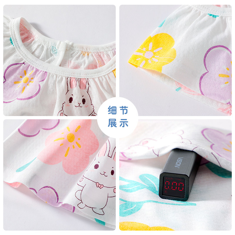 木木屋婴儿裙子夏季纯棉小女孩碎花裙小裙子洋气连衣裙夏天女童