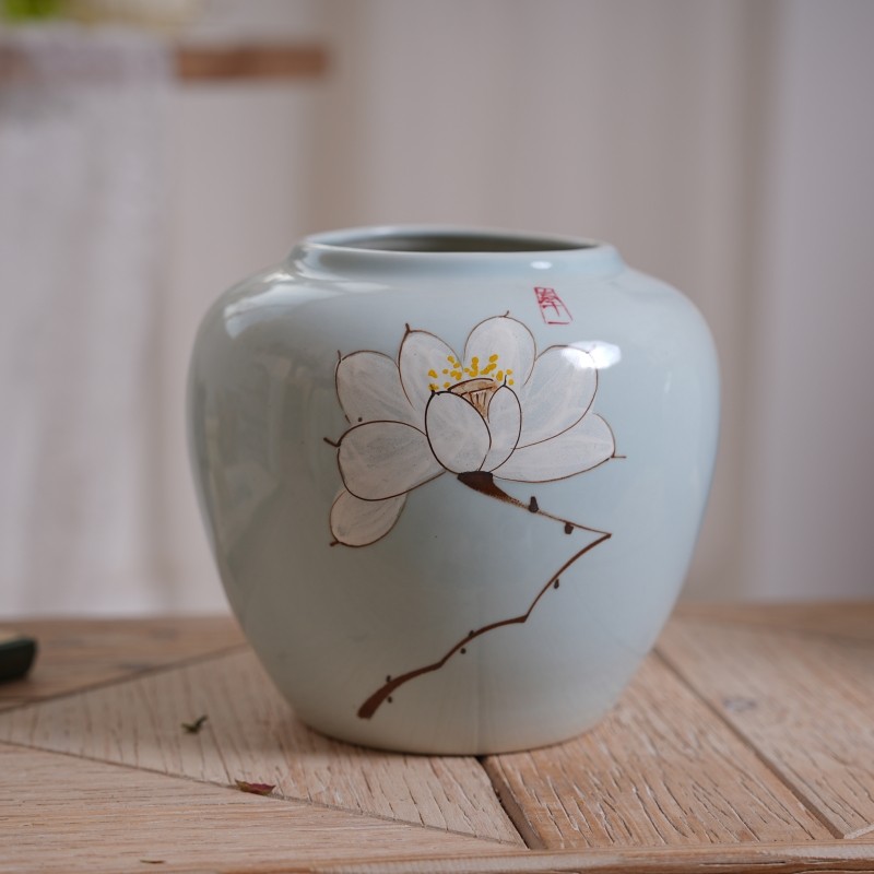 复古陶瓷花瓶摆件客厅鲜花插花陶罐轻奢装饰品新中式新年花器摆设,淘宝优惠券,粉丝福利购,淘宝优惠卷