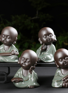 哥窑禅意风陶瓷花宠特价包邮摆件