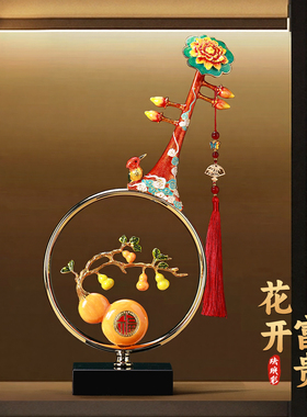 五福临门中古风琵琶摆件