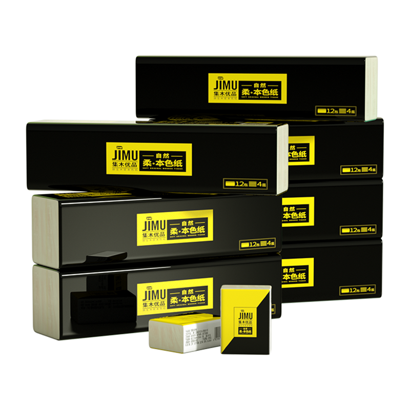 集木优品96包4层原生木浆卫生纸 集木优品手帕纸