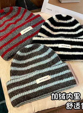 秋冬女加厚护耳针织毛线帽