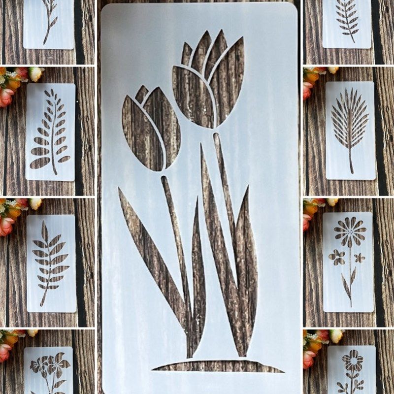 蕨类植物塑料绘画镂空模板喷绘模板刺绣手账diy工具遮蔽板花边尺,淘宝优惠券,粉丝福利购,淘宝优惠卷