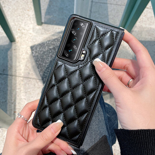 适用于荣耀Magic Vs手机壳小香风菱形格子mgaicvs至臻版保护皮套超薄防摔软壳高档大牌时尚潮女外壳高级感 - 图1