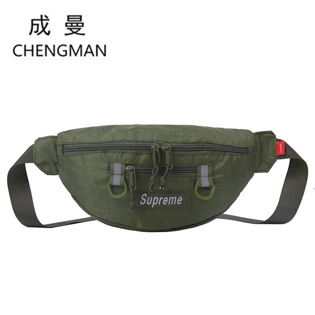 潮superme男女胸包骑行健身斜挎包 成曼胸包