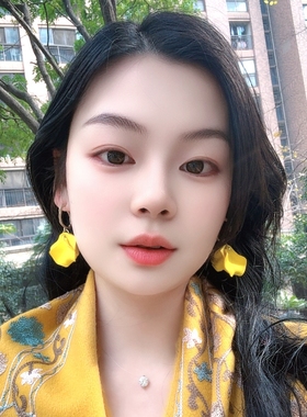 海边旅游度假黄色花朵耳环耳饰耳钉耳夹耳坠个性夸张饰品2026新款