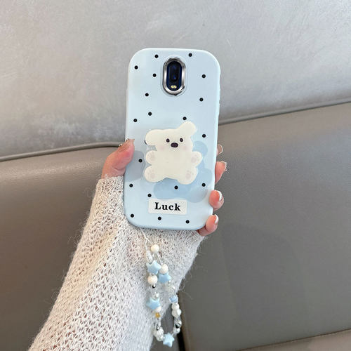 适用于oppor17手机壳波点PBEM00小狗带支架0pp0r17可爱opr蓝色opoor防摔套oopor软壳女poopr/PBEMOO创意卡通 - 图1