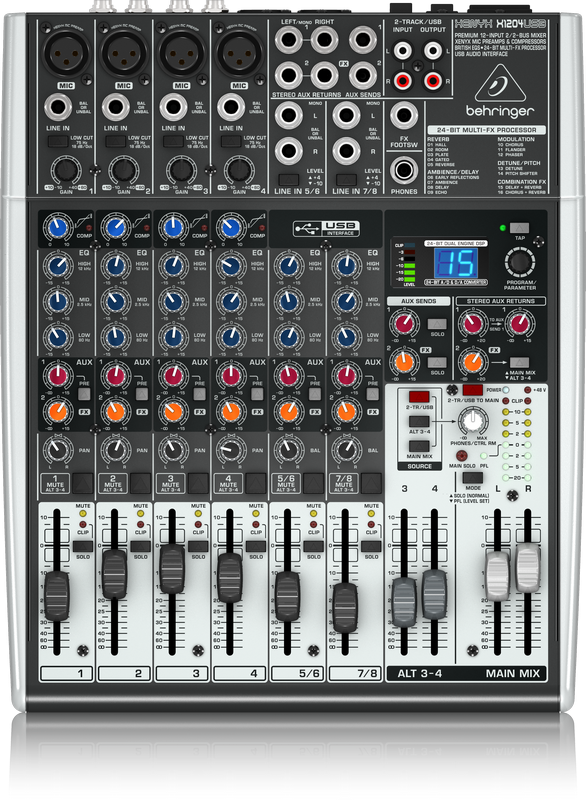 BEHRINGER/百灵达 X1204USB调音台8路声卡演出会议带效果录音舞台-图3