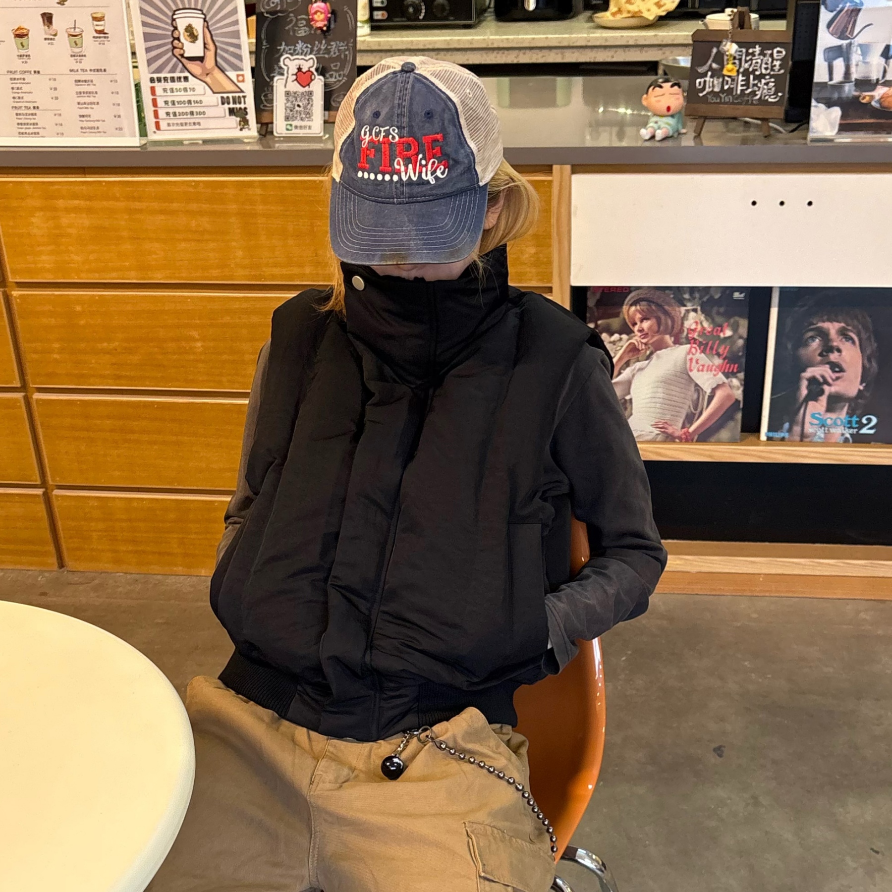 NOVACAM 休闲美式廓形立领弯刀领扣设计感重磅质感马甲男保暖背心 - 图1