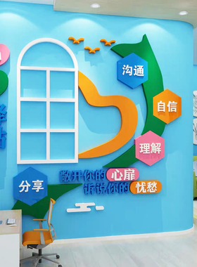 心理室背景墙装饰画亚克力