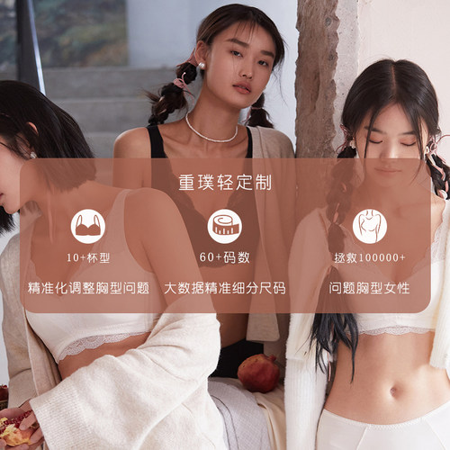 重璞背心式内衣无钢圈一片式调整型文胸防下垂大码薄收副乳棉花糖 - 图3