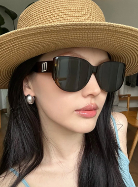 2026新款复古玳瑁猫眼大框偏光墨镜女高级感防紫外线太阳眼镜近视