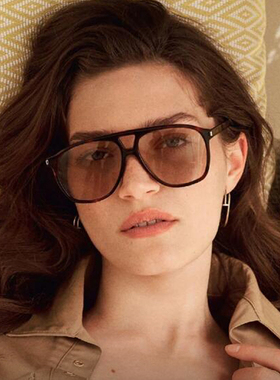 ins超火复古飞行员墨镜女款高级感大框显脸小防紫外线太阳镜眼镜