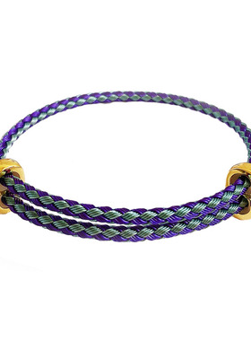 可穿3D硬金钢丝绳手链