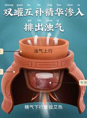 紫砂大罐艾灸罐随身灸陶瓷艾灸盒艾灸馆艾柱器具悬灸罐厂家