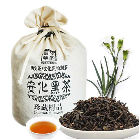 老茶天尖散茶湖南安化黑茶叶茯茶天尖嫩芽陈年老茶松香散茶叶400g