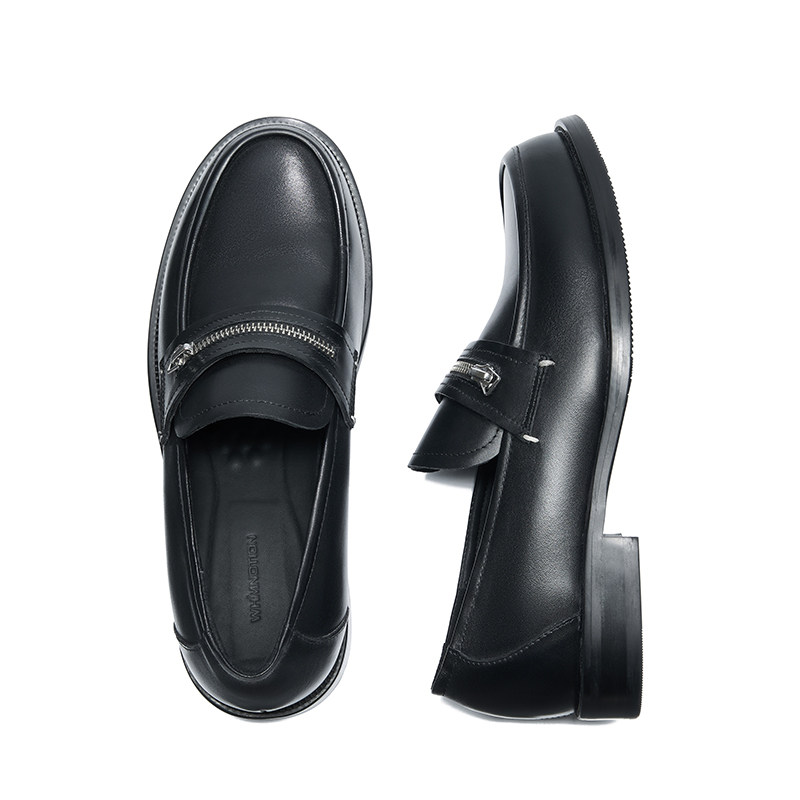 WHIMNOTION 「拉链便士乐福」进口头层牛皮经典乐福皮鞋 内里羊皮,淘宝优惠券,粉丝福利购,淘宝优惠卷