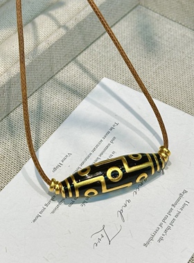 金包银九眼天珠吊坠首饰转运珠招财挂坠编绳男女款生日礼物可定制