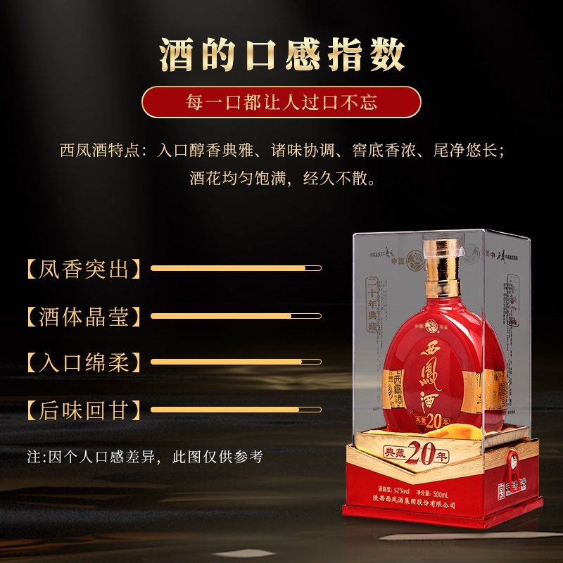 2013年左右产珍藏年份老酒红西凤酒典藏20年52度500mL*6瓶整箱