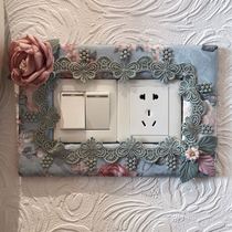 Xinjiang double open switch cloth art lace protective sleeve living room European-style home socket Decorative Wall Sticker