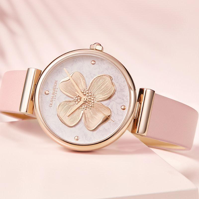 oliviaburton粉色满天星女正品手表 oliviaburton海外欧美腕表