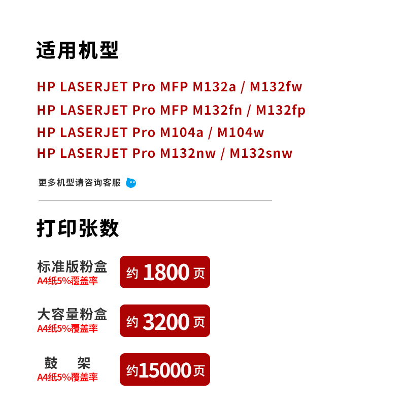 HDPM适用惠普CF218A粉盒m132a/nw m104a易加粉墨盒hp Laserjet Pro mfp m104w m132fn/snw硒鼓cf219a鼓架18a-图0