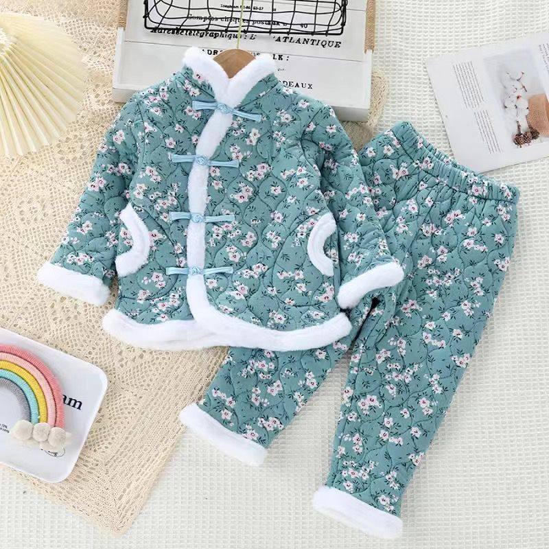 冬季【热卖】网红款男女童东北大花套装棉服棉袄棉裤花袄套装,淘宝优惠券,粉丝福利购,淘宝优惠卷