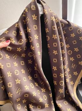 lv5&vv20老花新款丝巾女90女大方巾韩版装饰空调房披肩薄围巾领巾