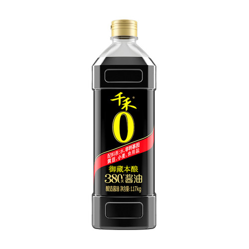 千禾御藏本酿380天特级酱油生抽1.17kg瓶装炒菜凉拌点蘸家用调味 - 图0
