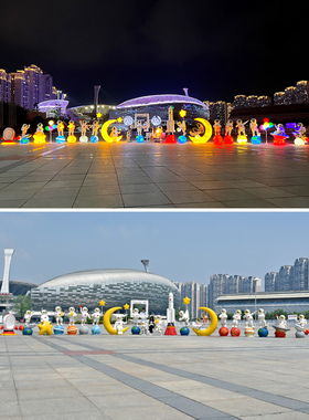 发光太空员宇航员玻璃钢雕塑摆件