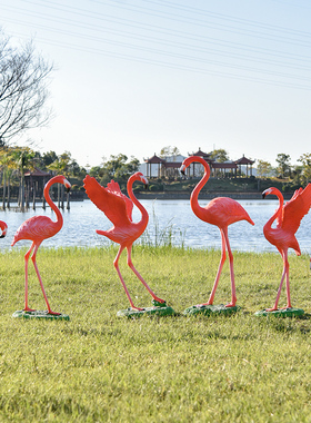 户外动物仿真火烈鸟雕塑