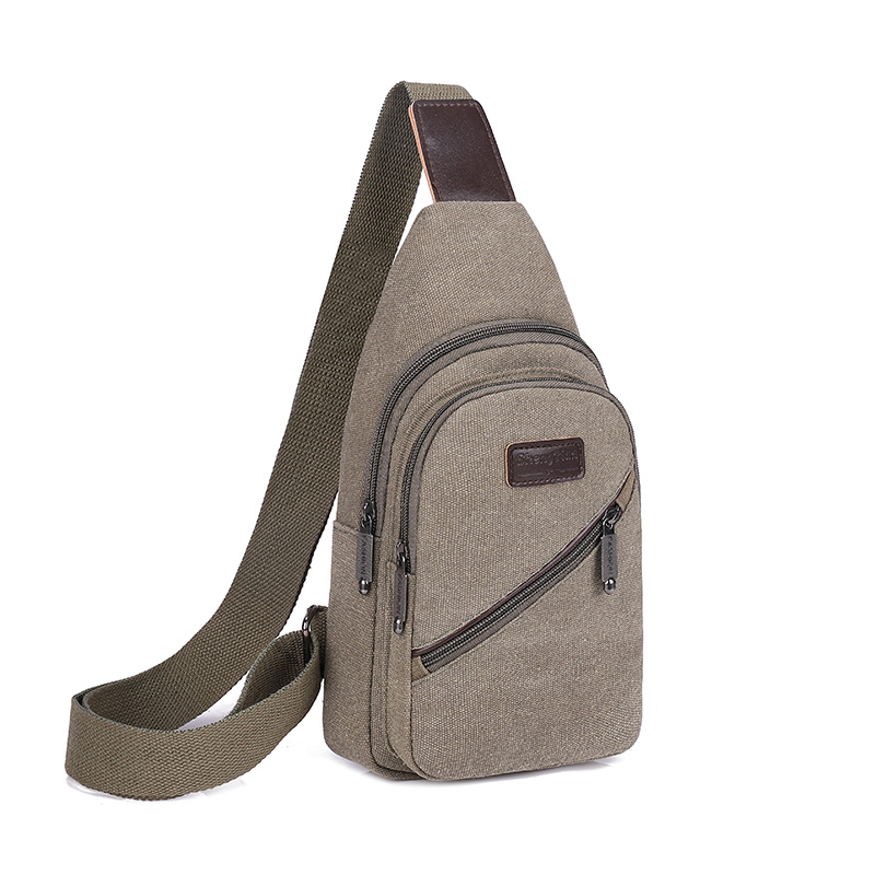 帆布百搭男士斜挎胸前包运动单肩包 雷玛萨男士包袋