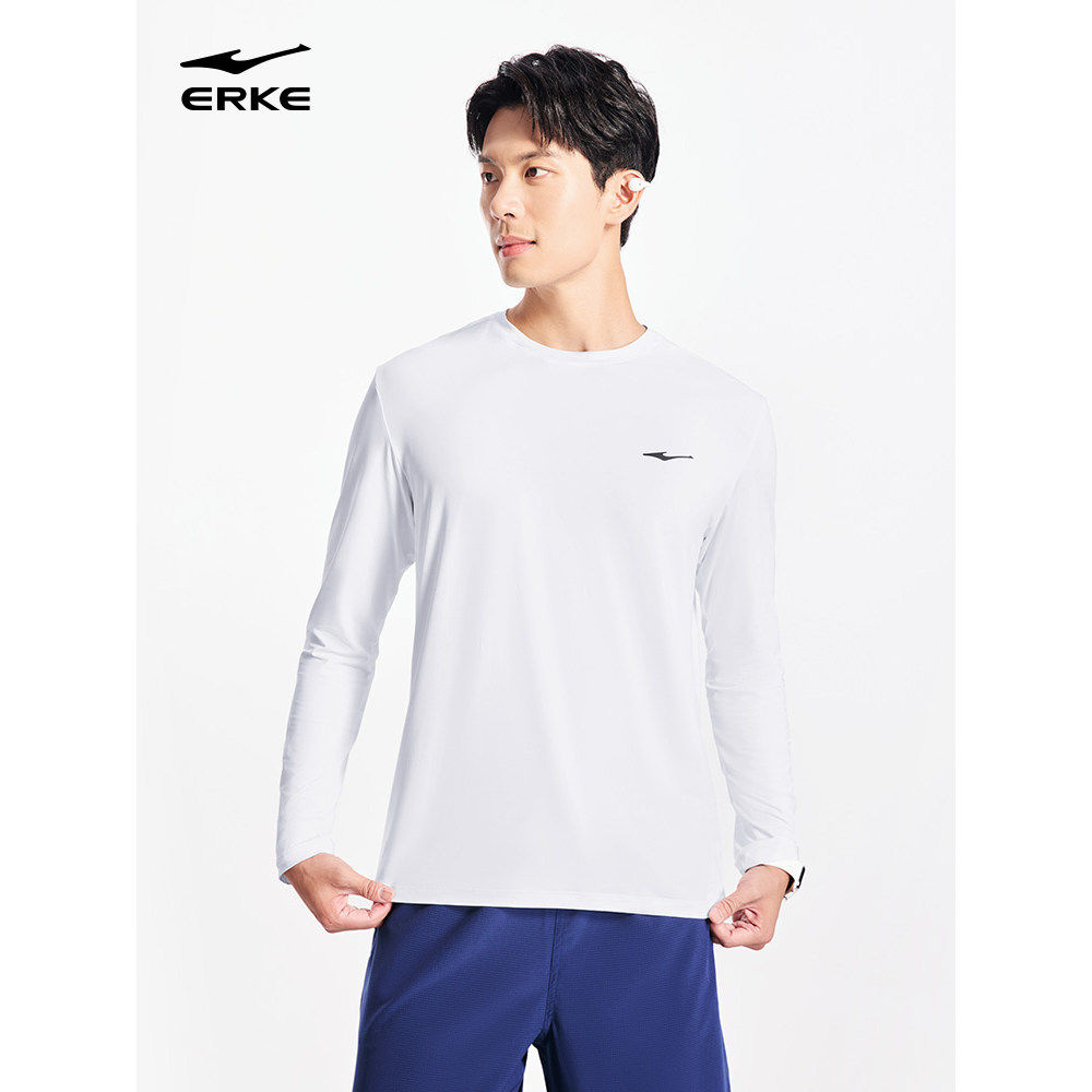 鸿星尔克长袖t恤男2026春季新款男士速干冰感跑步健身服运动上衣,淘宝优惠券,粉丝福利购,淘宝优惠卷