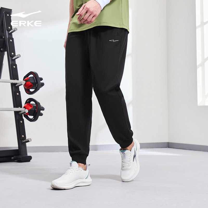 鸿星尔克运动裤男士25秋季新款束脚卫裤休闲运动针织九分裤长裤男,淘宝优惠券,粉丝福利购,淘宝优惠卷