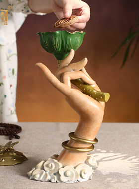 一佛客厅桌面北将铜禅意