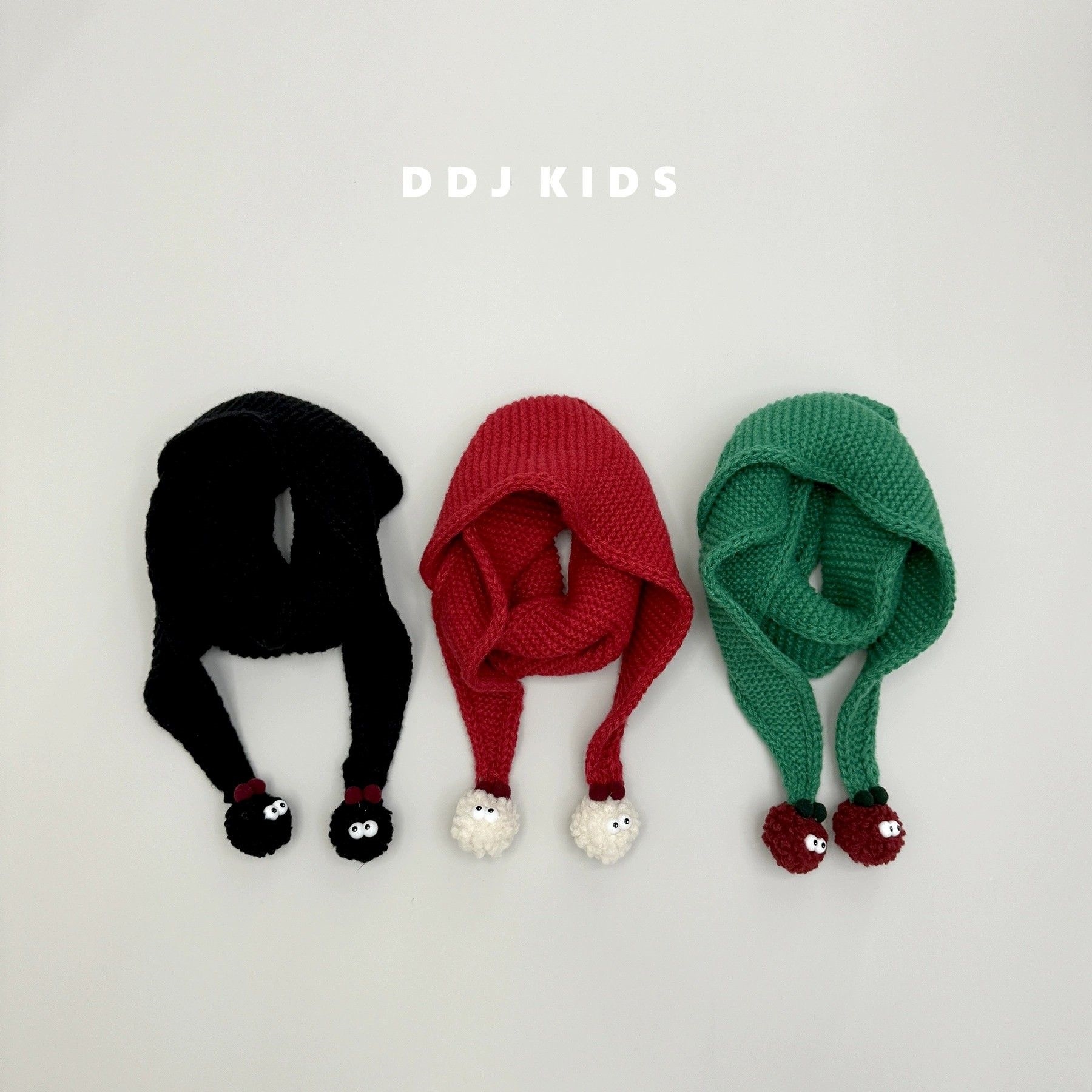 ins韩国儿童围巾可爱毛球冬季氛围感穿搭男童女童凹造型保暖围脖 - 图2