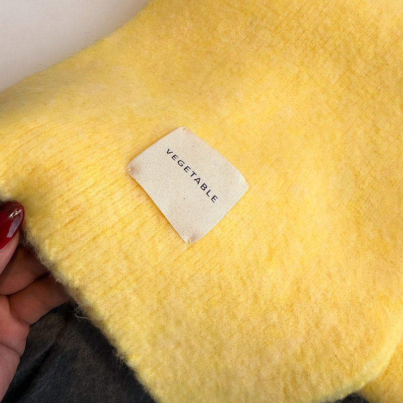 鹅黄嫩黄嫩黄色针织毛线仿羊绒厚围巾女生秋冬季儿童围脖短小护颈,淘宝优惠券,粉丝福利购,淘宝优惠卷