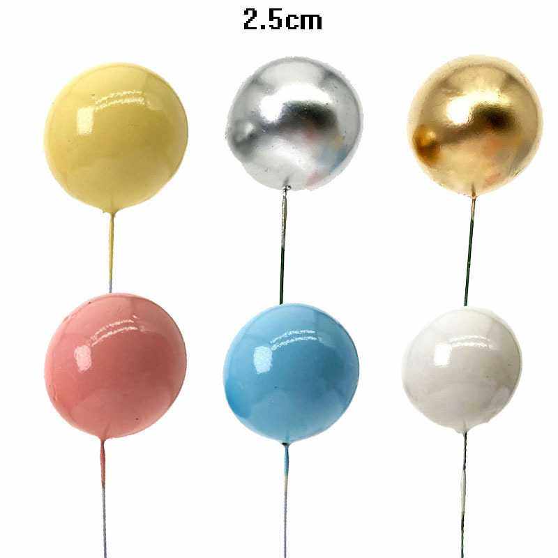 新款直销中号2.5cm金球银球彩球插件网红蛋糕装饰I珠子烘焙装扮甜,淘宝优惠券,粉丝福利购,淘宝优惠卷