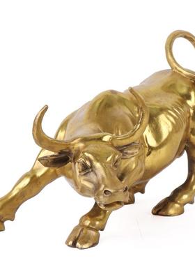 新款直销铜牛摆件 牛气冲天金牛 生肖牛 工艺品 旺市牛 铜牛 华尔