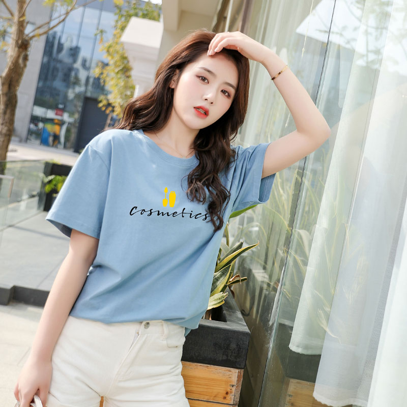 纯棉白色短袖女士2020年新款潮t恤 剪尘T恤