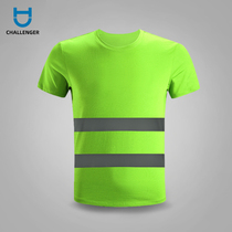 Reflective speed dry t-shirt construction Full Clothes Short Sleeve Riding Advertising Factory Clothes Workwear Reflective Custom Print