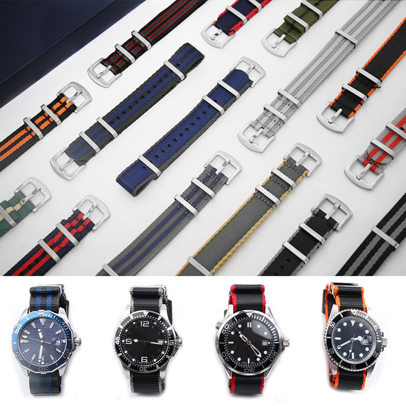 帆布尼龙欧米茄豪雅汉密尔顿男海马 中福瑞手表配件