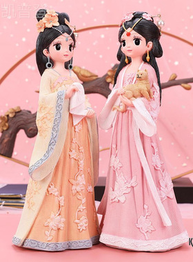 陶瓷人偶汉服女孩摆件古装娃娃古风 中国风宫廷格格人物公主少女