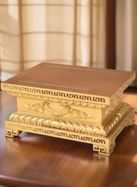 实木鎏金佛像底座加高供奉观音财神关公金刚莲花台红木盆景花托架